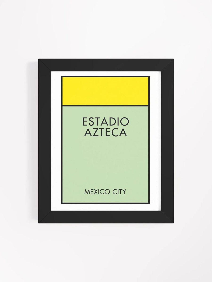 Estadio Azteca Stadium Mexico City Monopoly Title Art Framed Print product image (4)