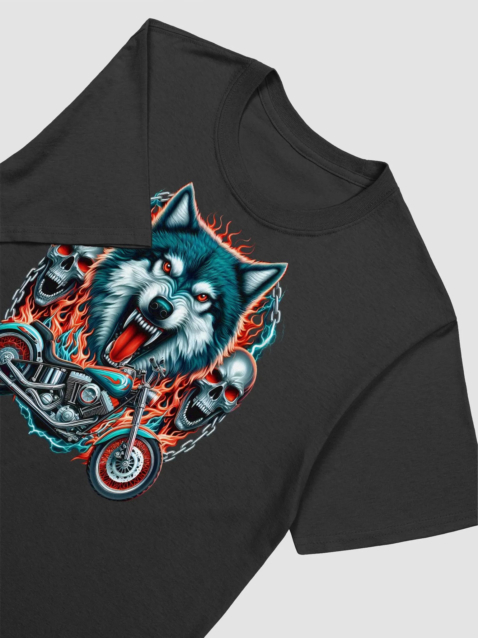 Raging Wolf Biker T-Shirt #4 product image (3)