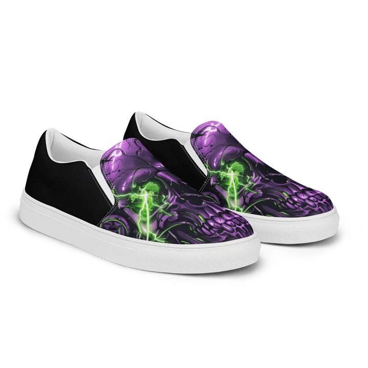 Unhinged Misfits Women's Skull Canvas Slip-Ons product image (2)