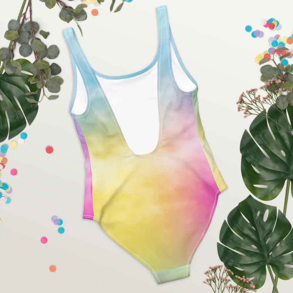 Blur Cloud Rainbow Design one piece Swimsuit - V3 product image (4)