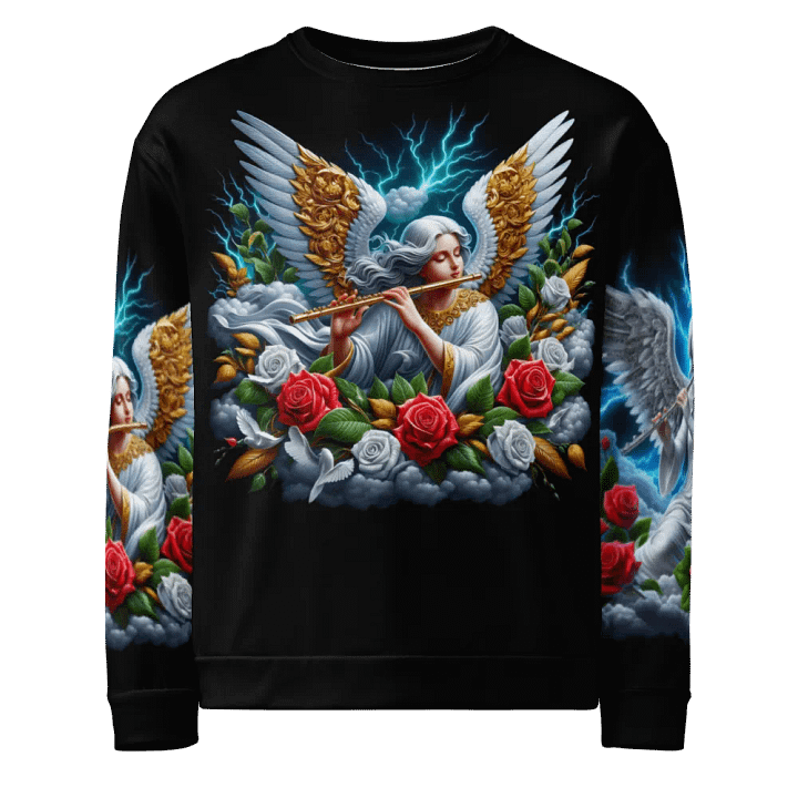 Angels making Music with a Flute - All-Over Unisex Sweatshirt #13 product image (1)