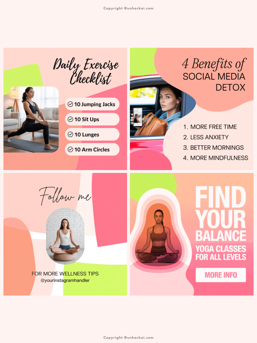 30 Wellness Ideogram AI Prompts for Instagram Posts product image (3)