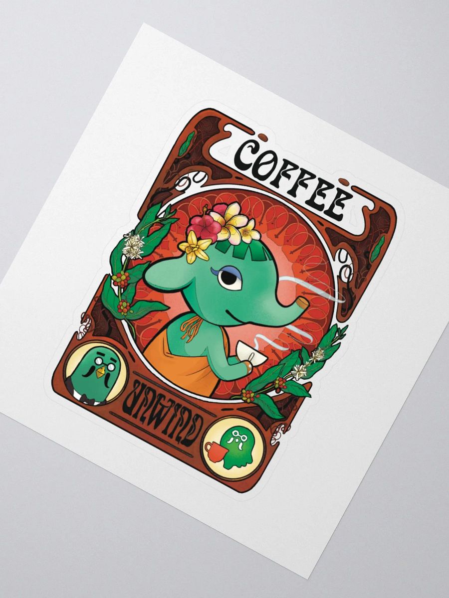 Art Nouveau Coffee-Core Opal Sticker product image (2)