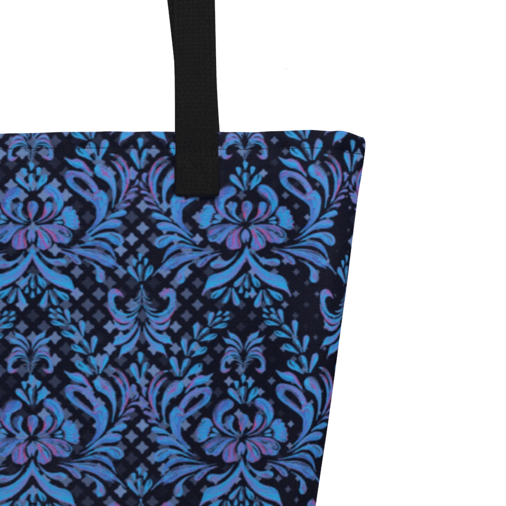 Big printed tote bag with Blue morocan design product image (8)