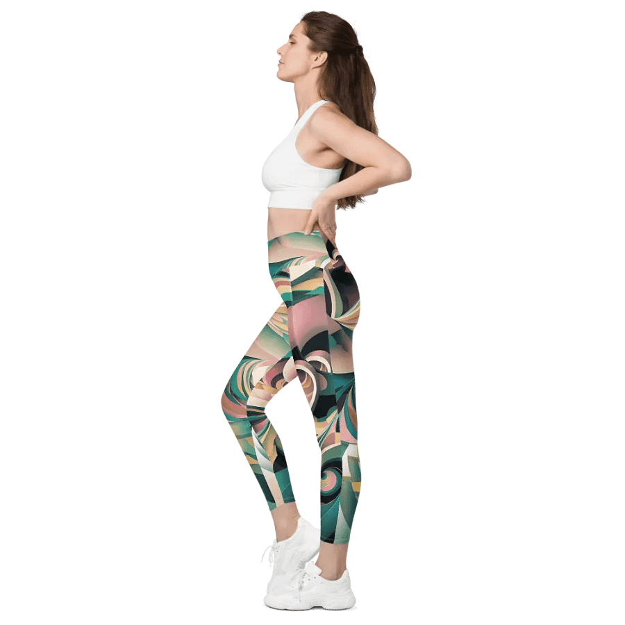 Abstract Lithographic Pattern Design Leggings with pockets - V6 product image (10)
