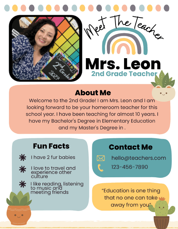 Boho Cactus Succulent Meet The Teacher & Class Newsletter Bundle product image (2)