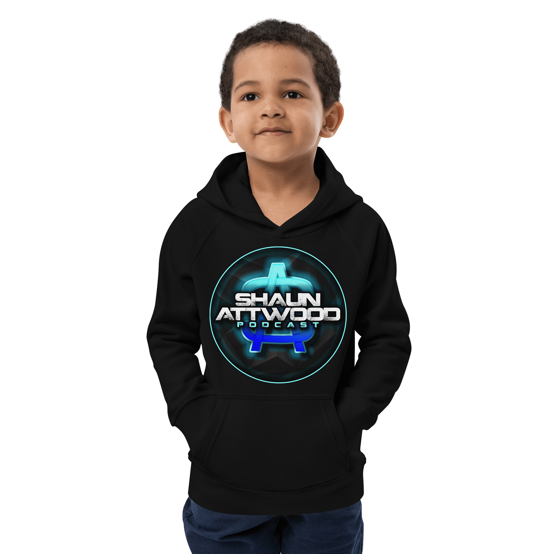 Glowing SA Podcast Logo Kids Eco Hoodie product image (4)