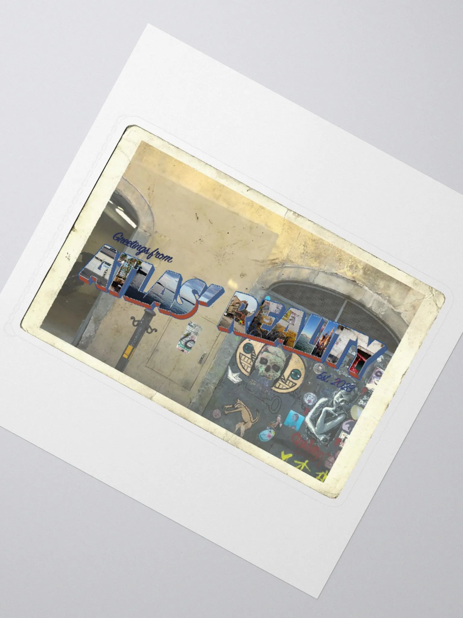 Atlas' Reality Postcard Sticker product image (2)
