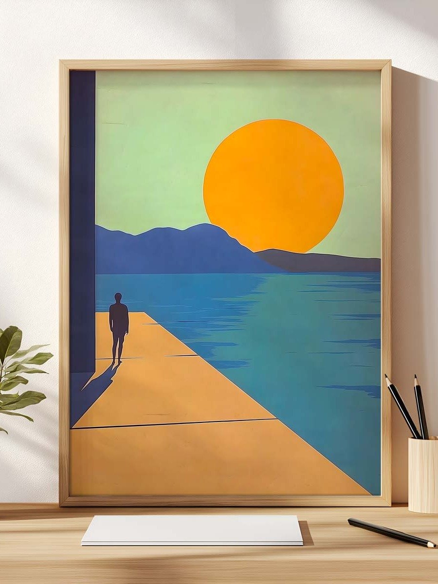 Digital Download Illustration of a Man on a Jetty product image (1)