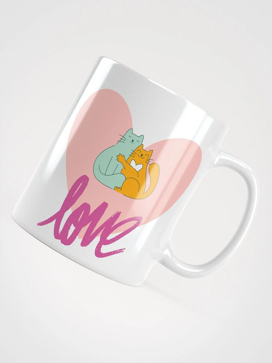 White Glossy Mug Lovely Cats product image (4)