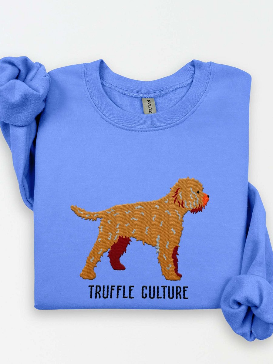 Truffle Culture Sweatshirt (Embroidered) of a Lagotto Romagnolo(Tan) product image (1)
