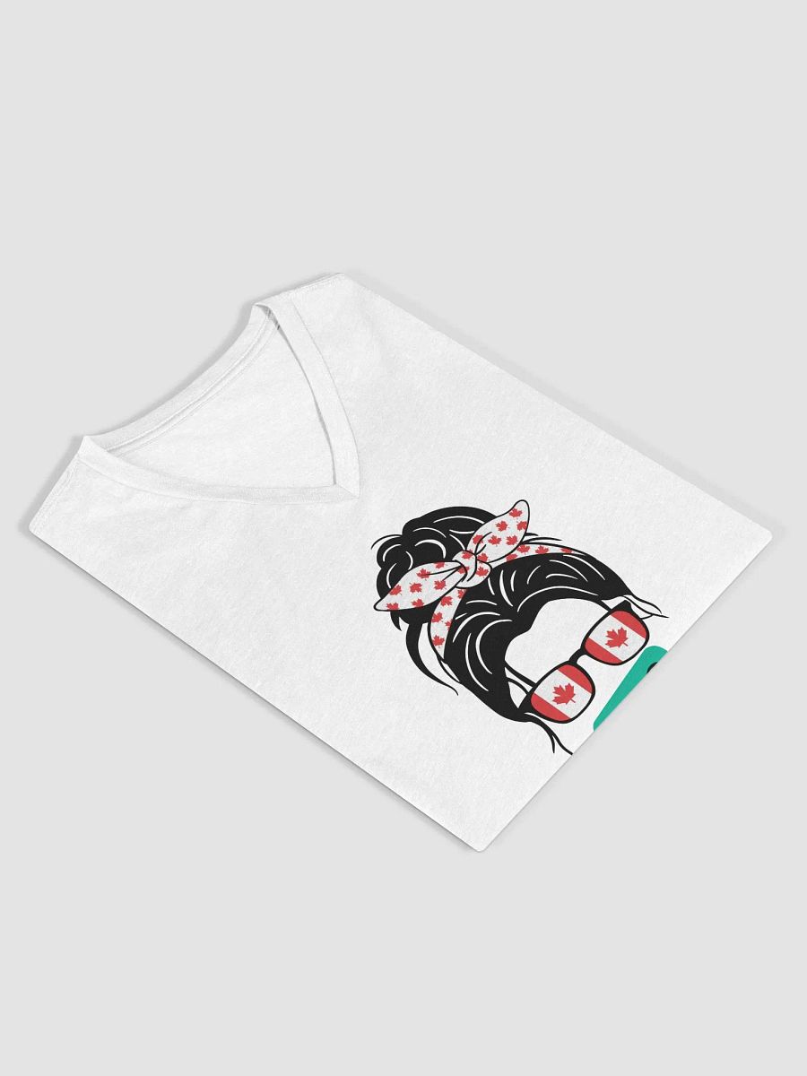 Canadian Flag Headband Graphic V-Neck Tee product image (13)