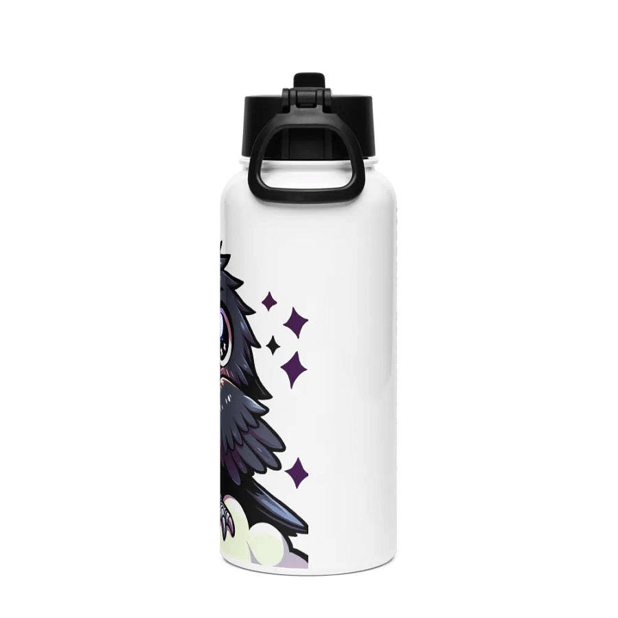 Edelstahl-Wasserflasche mit Strohhalmdeckel - Rabe product image (4)