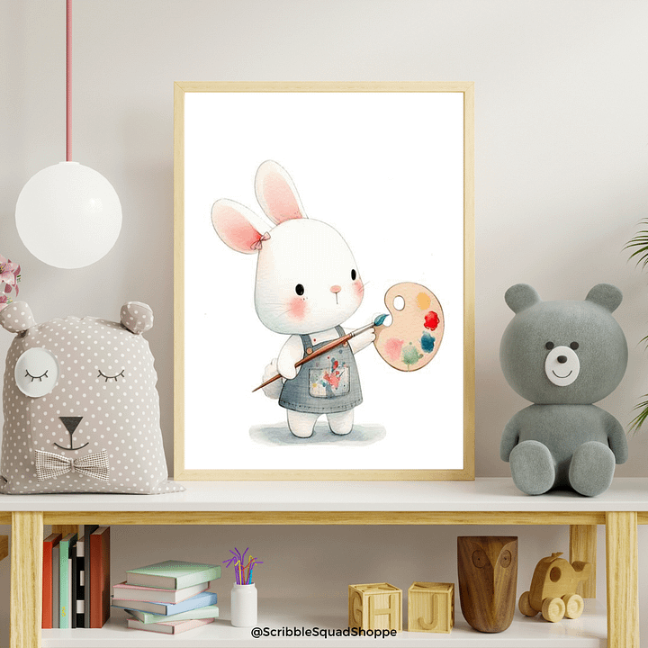 Creative Bunny: Whimsical Digital Art of a Bunny Painting product image (1)