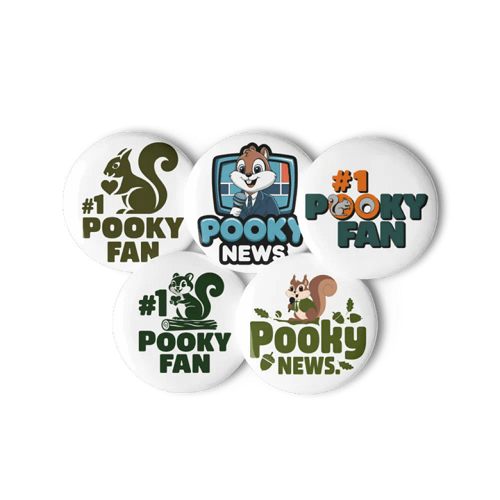 Original Pooky Artwork Buttons: Set of Five -R product image (3)
