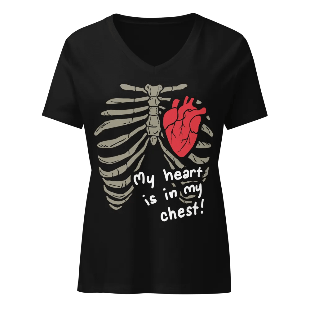 My Heart Is In My Chest V1 - Women's Relaxed V-Neck T-Shirt product image (1)