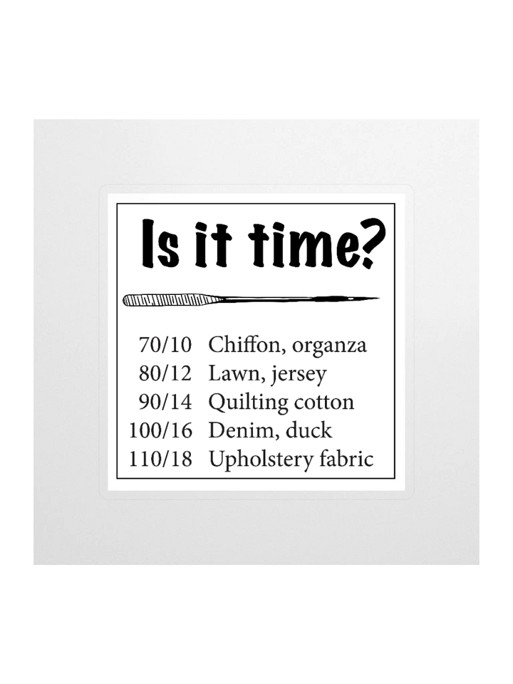 Sewing Machine Needle Size Chart Sticker product image (1)