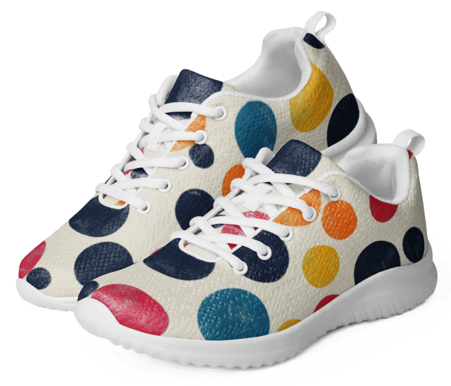 Polka Dot Illusion Vintage Retro Women's Athletic Shoes product image (2)