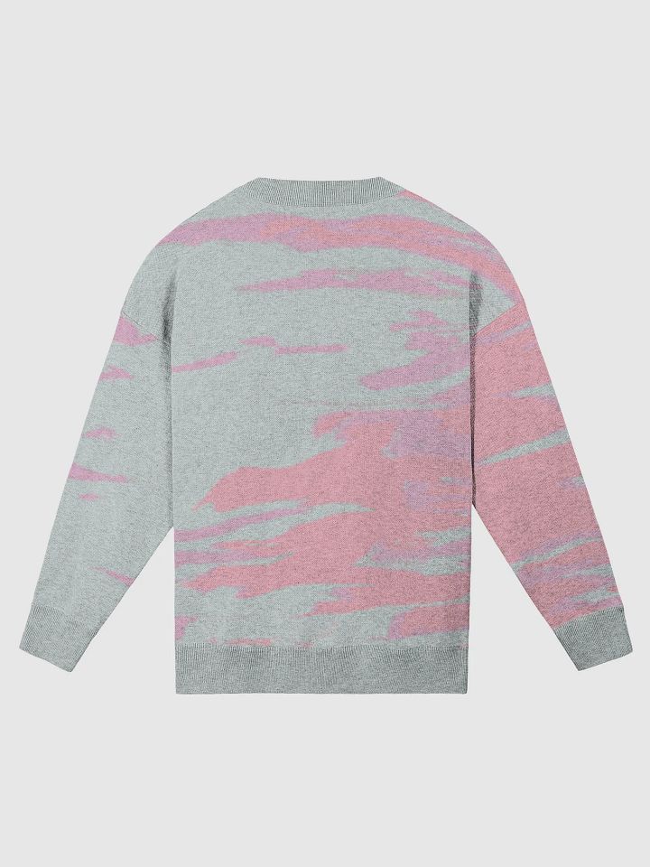 Abstract Gray and Pink Relaxed Knit Sweater product image (2)