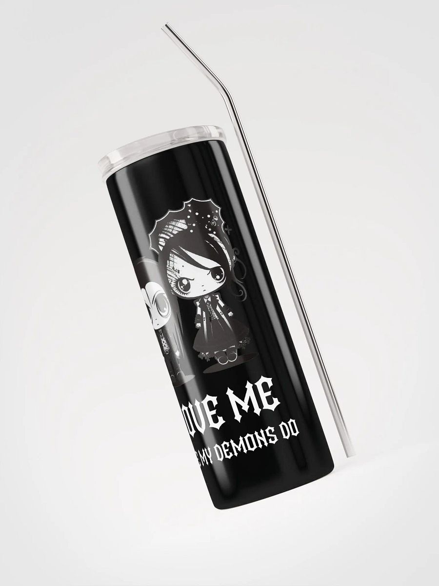 Embrace Gothic Romance: 'Love Me Like My Demons Do' Stainless Steel Tumbler for a Darkly Delightful Valentine's Day! 🖤 product image (3)