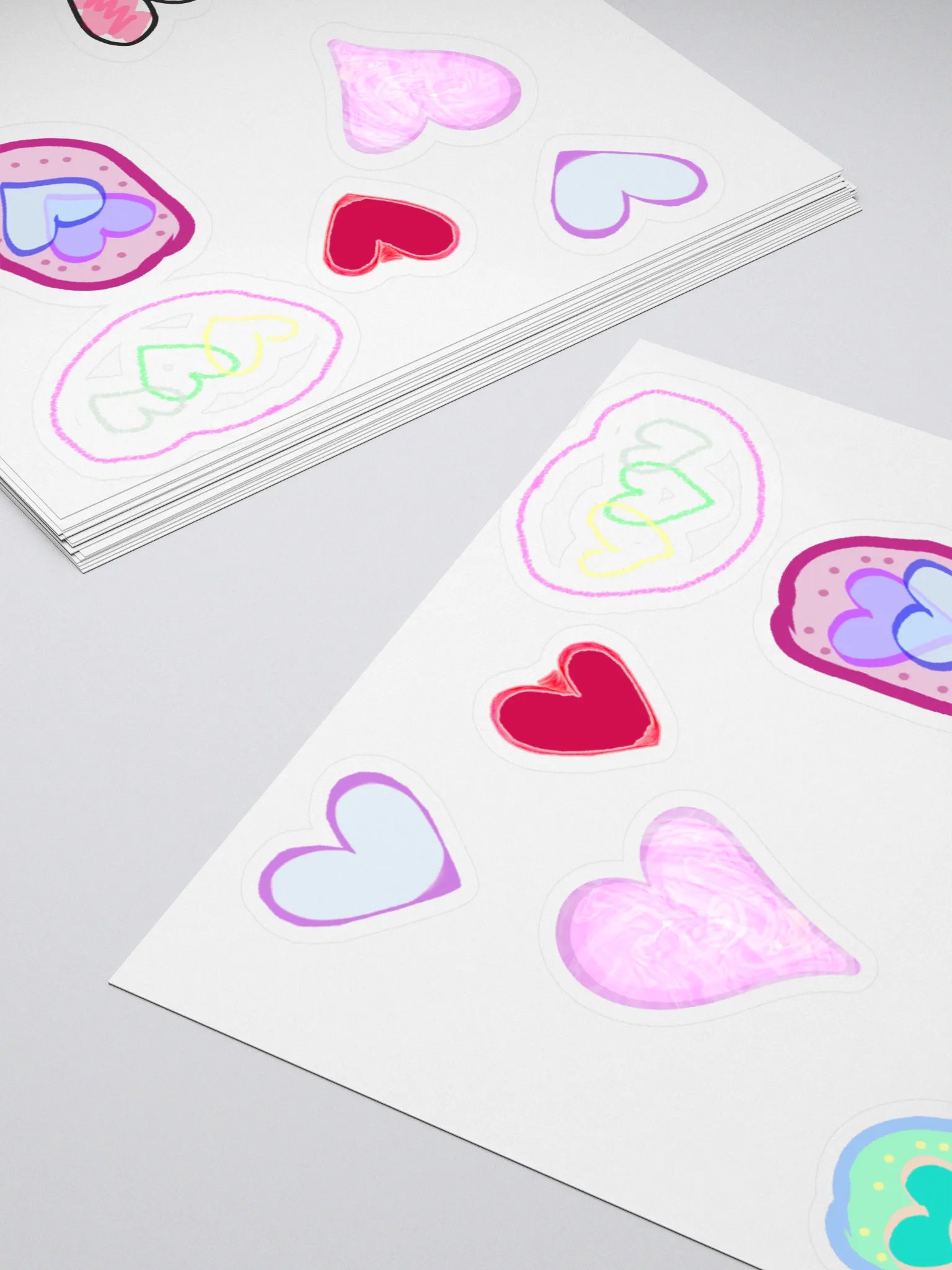 Kiss Cut Stickers with heart designs product image (4)