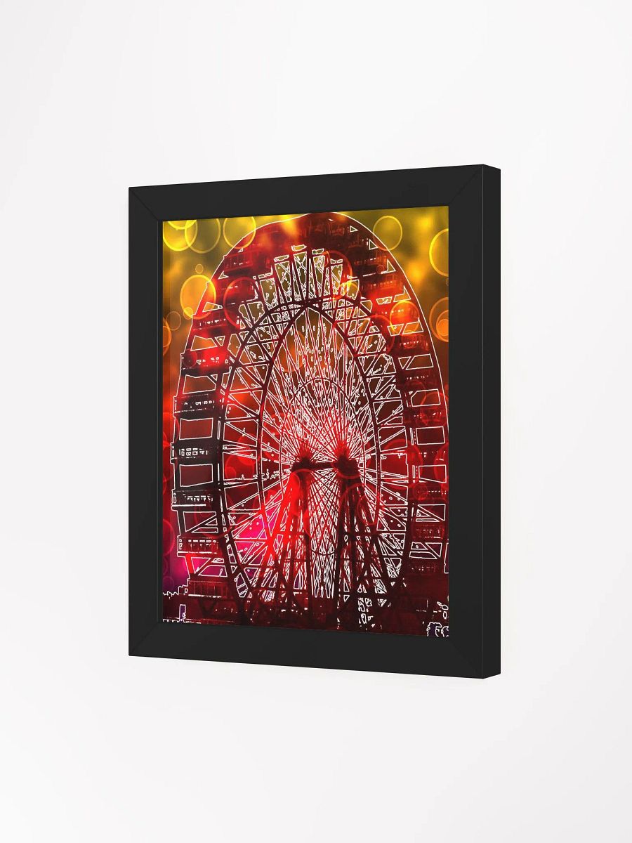 Vintage Worlds Fair Ferris Wheel In Bokeh Lights Framed Poster product image (83)