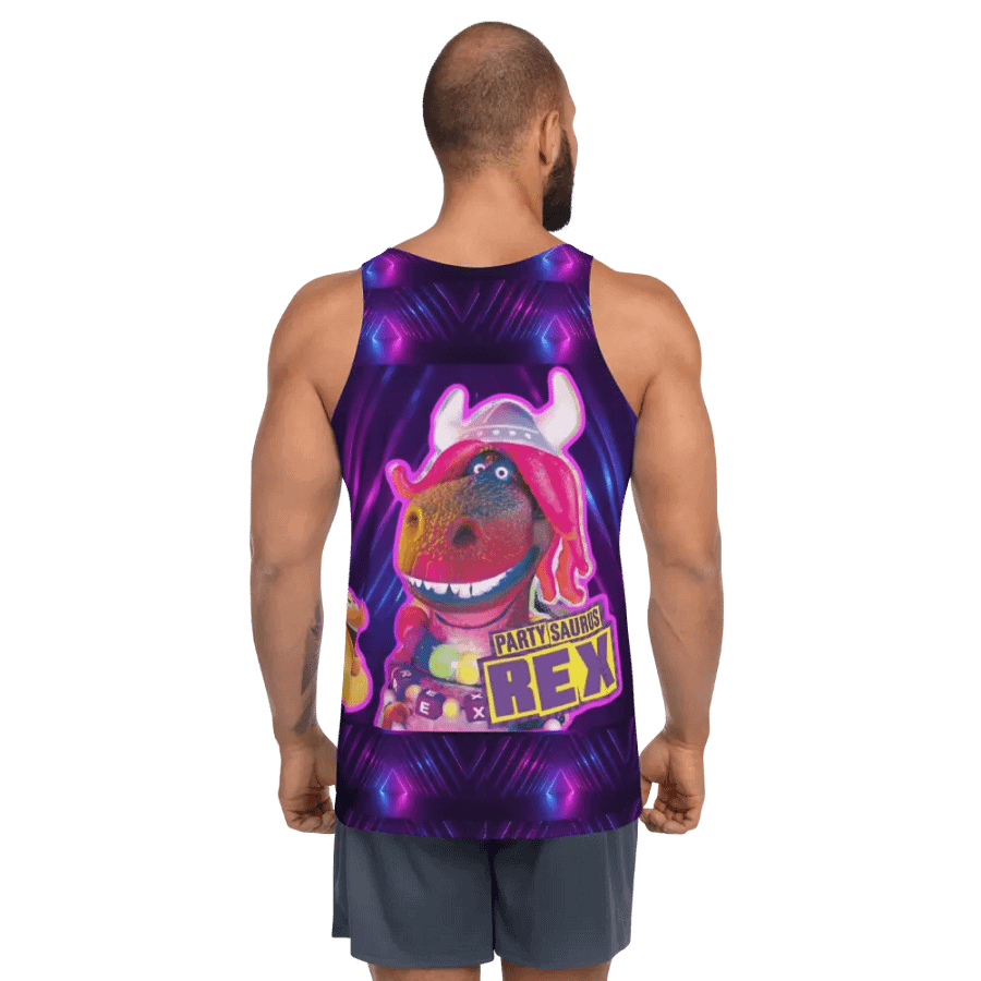 Neon Diamond Partysaurus Rex All Over Print Tank Top product image (1)