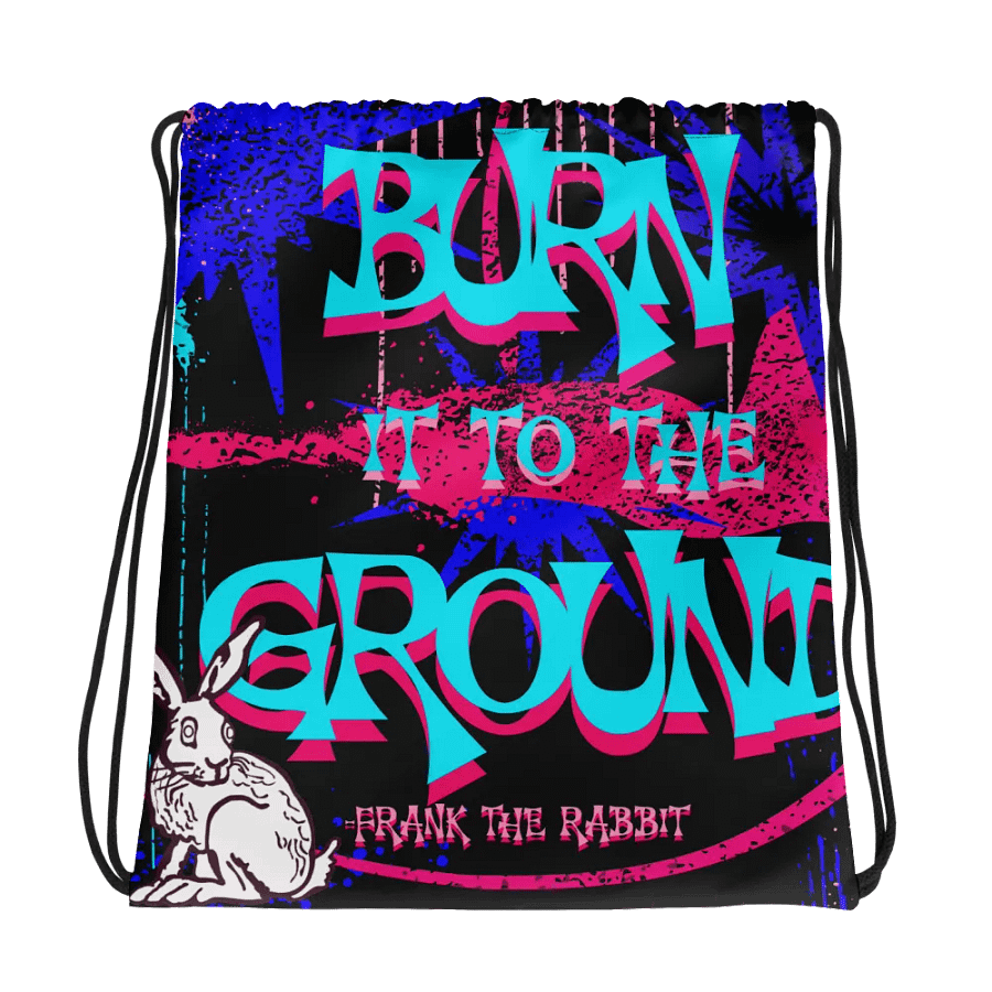 burn it to the ground, Rabbit Rebellion Drawstring Bag product image (1)