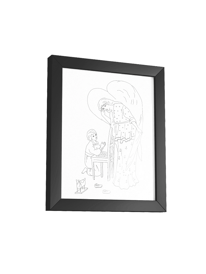 Color-Your-Own Christmas Framed Poster — Vintage Angel Art for Peaceful Holiday Decor product image (2)