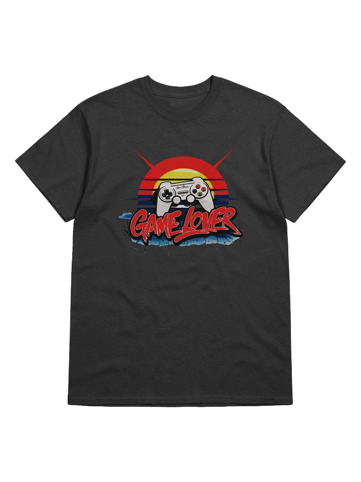 Retro Sunset Game Lover Heavyweight Printed T-Shirt product image (1)