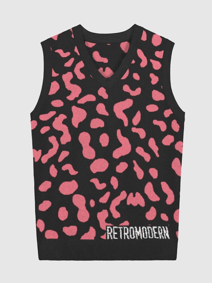 Retro Chic Jacquard V-Neck Vest product image (2)