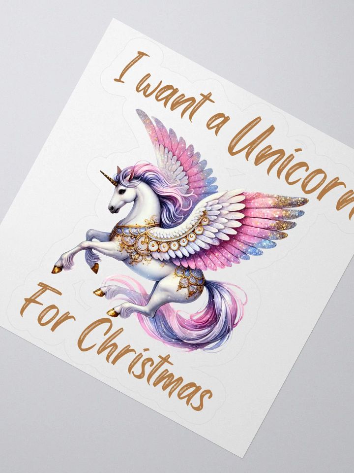 Unicorn Wonderland Christmas Kiss Cut Stickers - Gold product image (2)