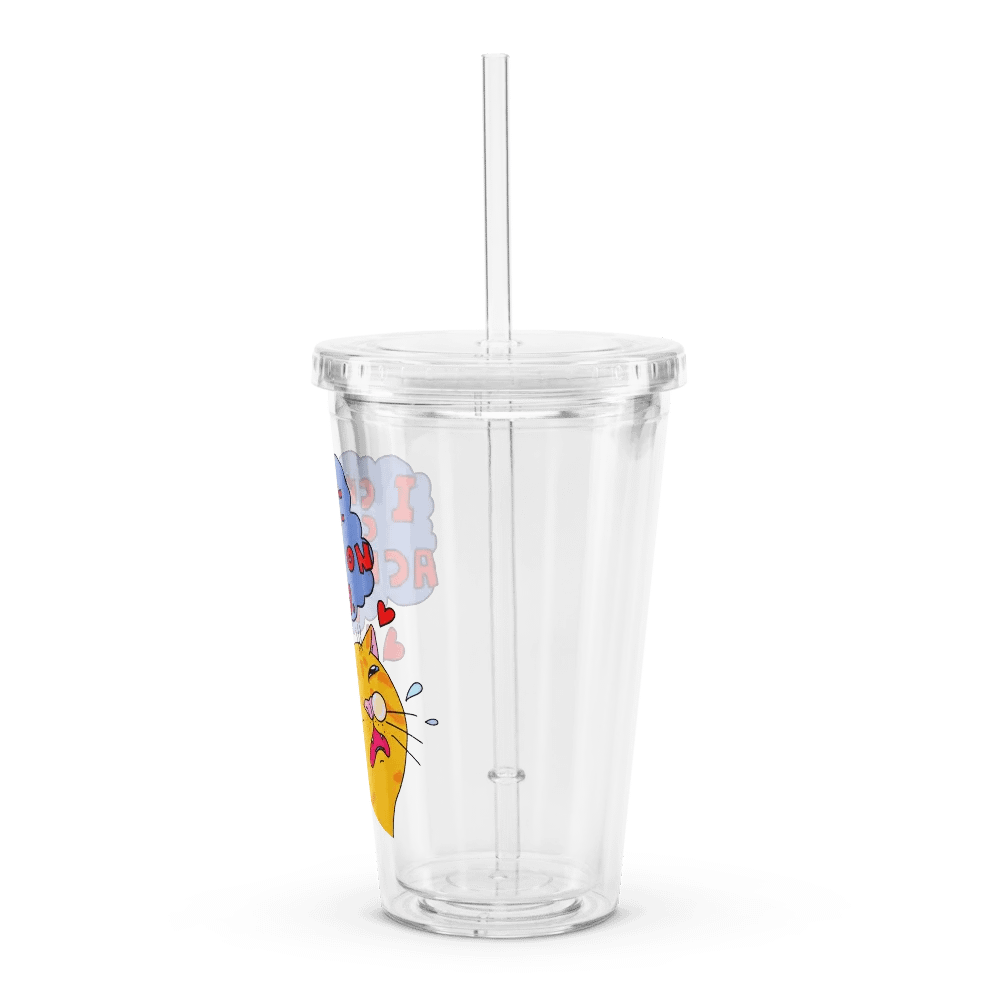 Achoo on You Orange Cat Clear Plastic Tumbler product image (4)