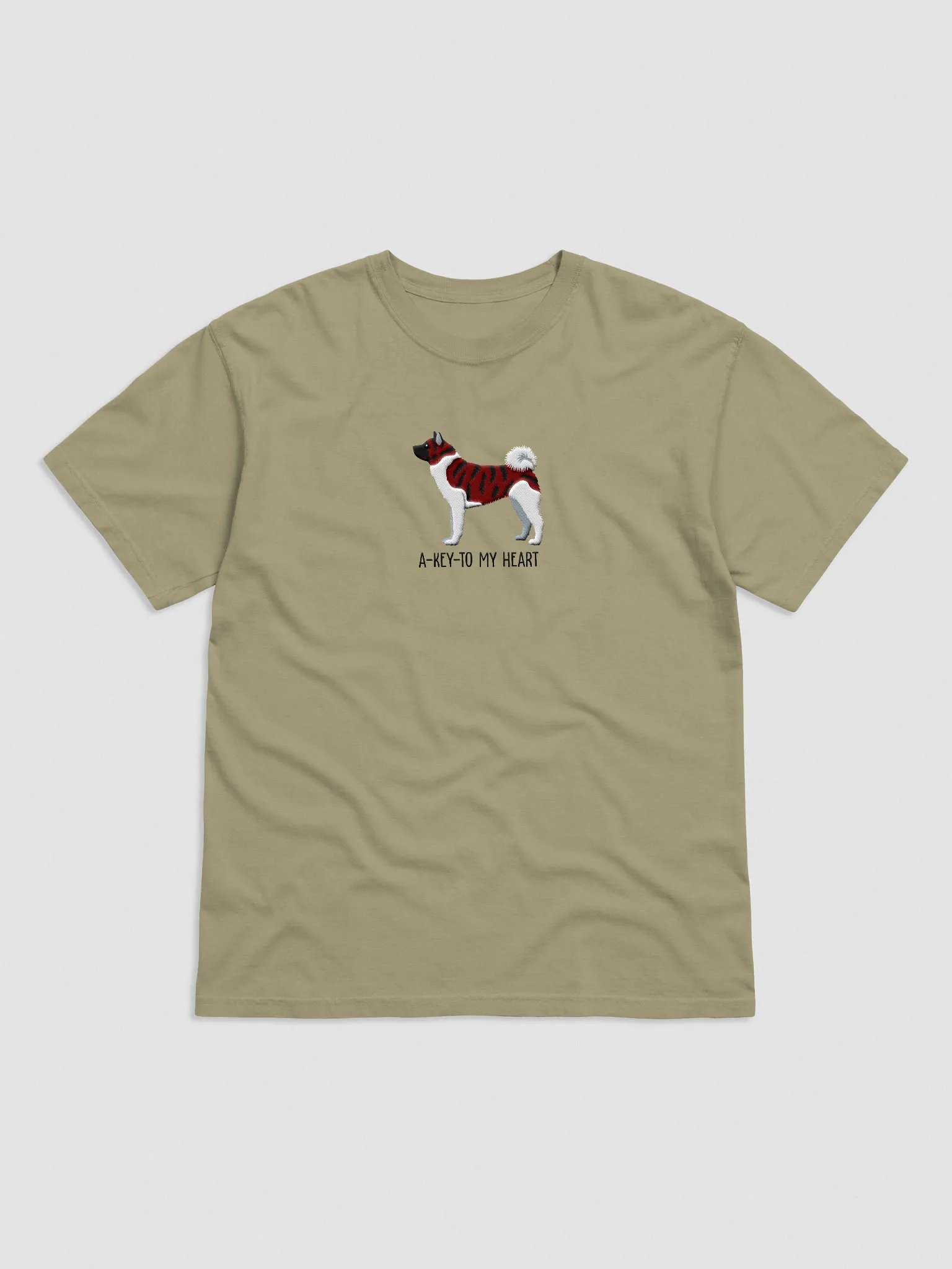 A-Key-To My Heart T-Shirt(Embroidered) of an American Akita(Brindle) product image (4)