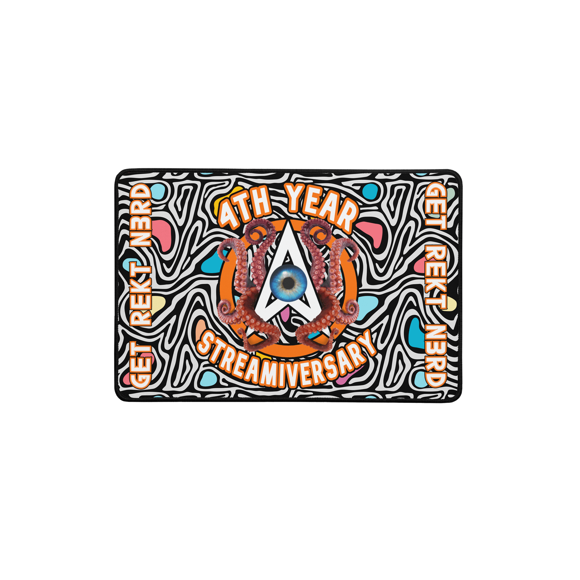 (Limited Edition) 4th Streamiversary 'OA-Cthulhu' Logo Desk Mat - *Tripped Out Theme* product image (1)