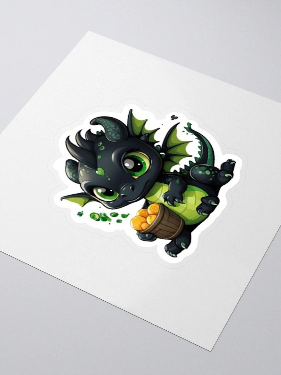 Cute Black and Green Baby Dragon V.3 Sticker product image (3)