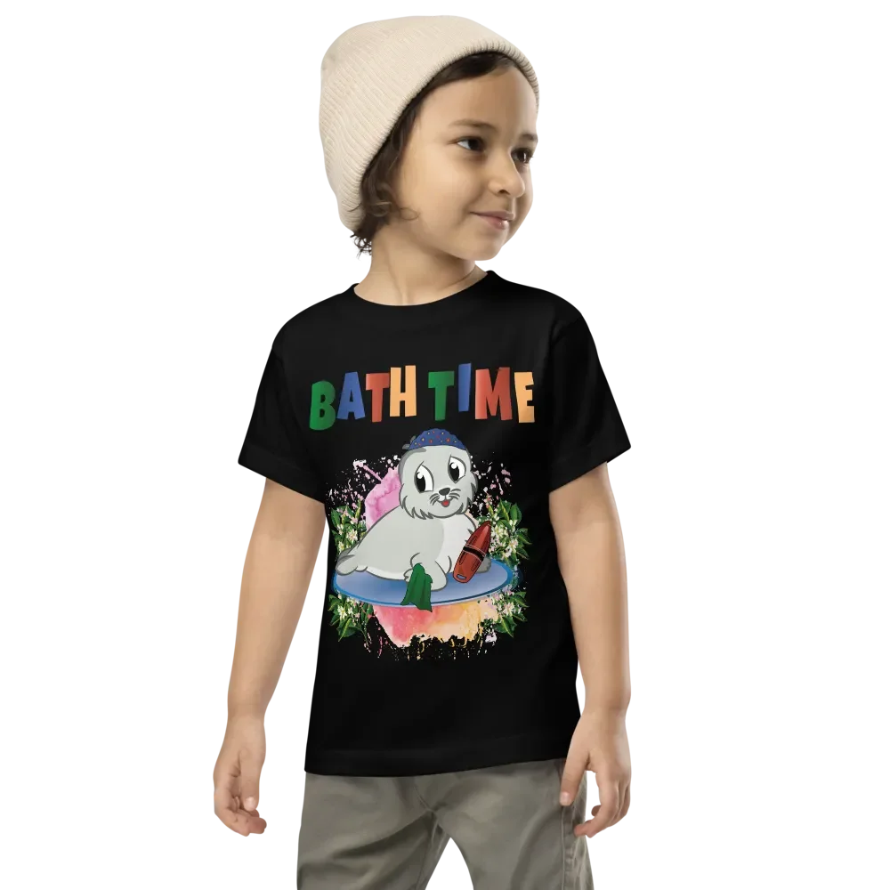 Bath Time Funny Colorful Bella +Canvas Toddler T-Shirt – Fun Gift for Kids product image (2)