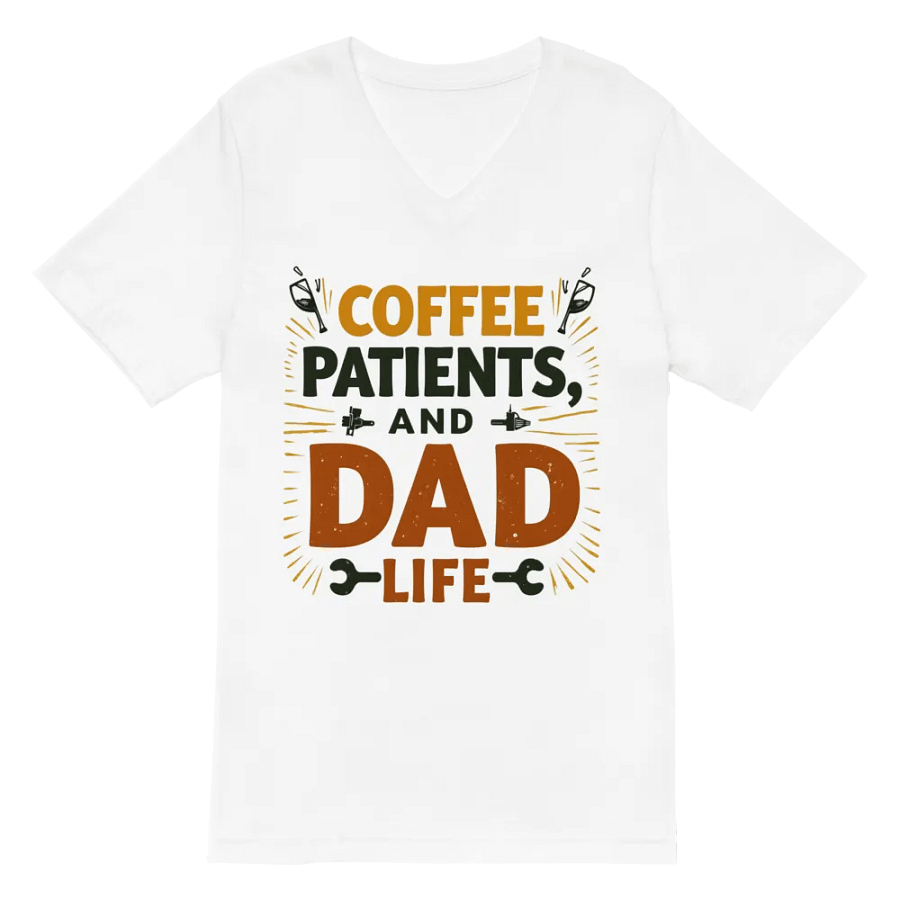 coffee, patients, and Dad Life V-Neck Tee product image (2)
