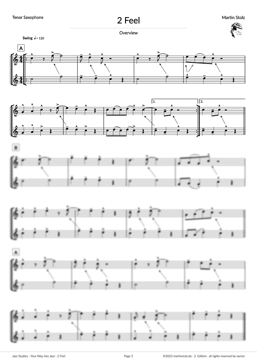 2 Feel - Tenor Saxophone (Exercise 3 Jazz Studies) product image (3)