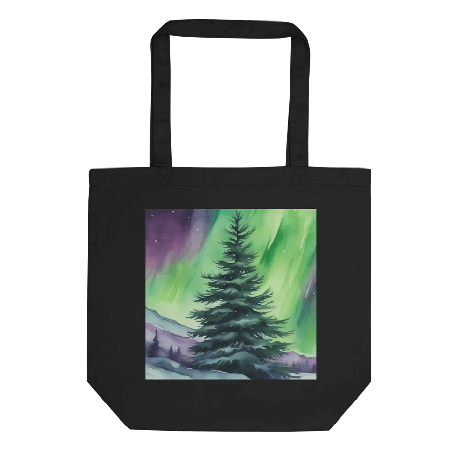 Northern Lights Fir Tree, Organic Cotton Twill Tote Bag product image (5)