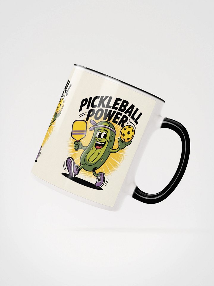 Pickleball Power Mug – Fun Pickle Character with Paddle product image (4)