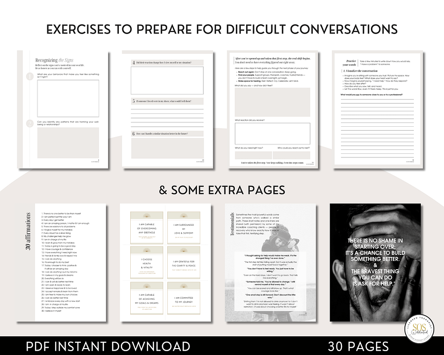Addiction Self-Help Worksheets - The Courage To Ask For Help product image (5)