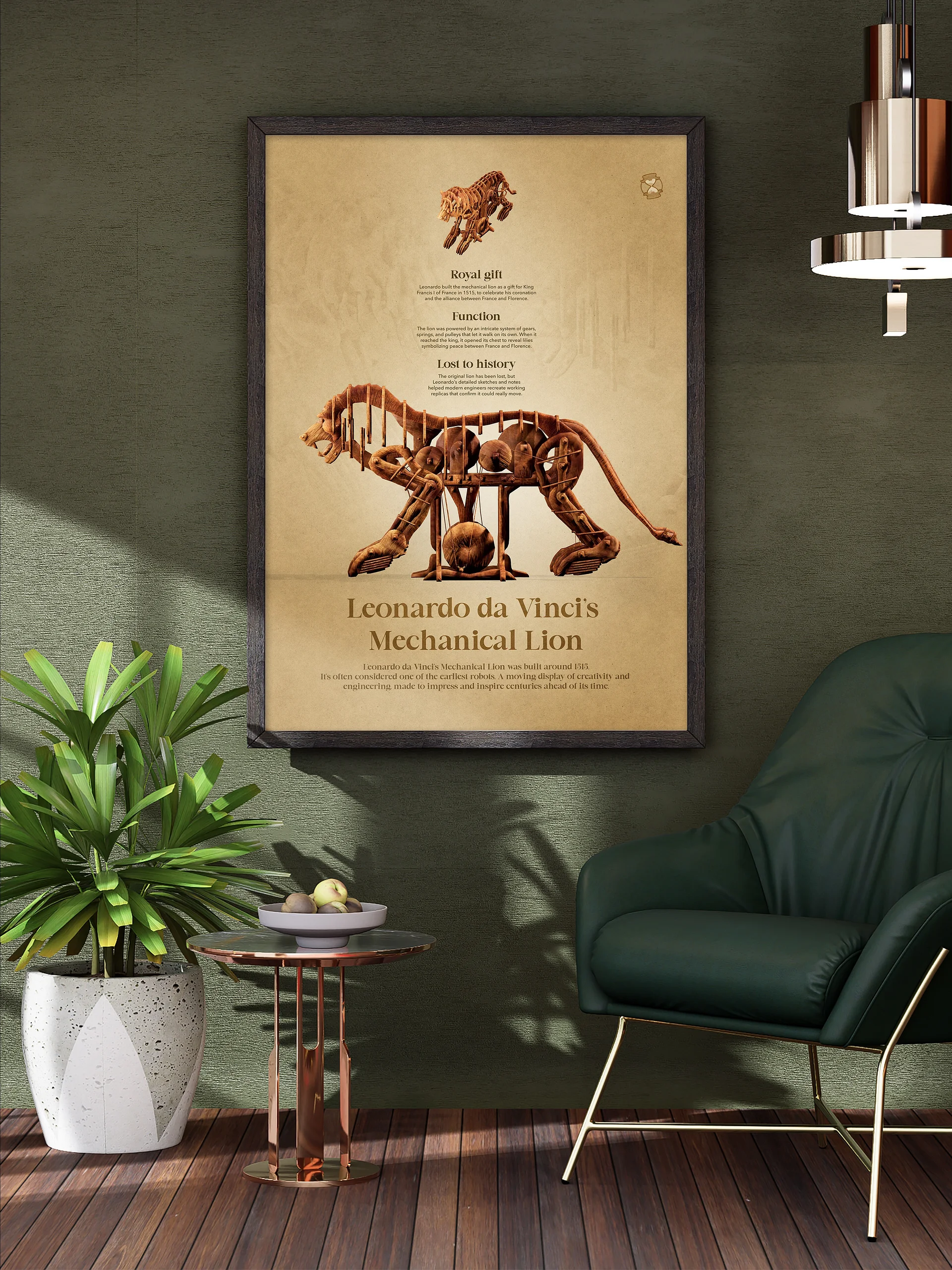 Leonardo da Vinci's Mechanical Lion (Framed poster) product image (1)