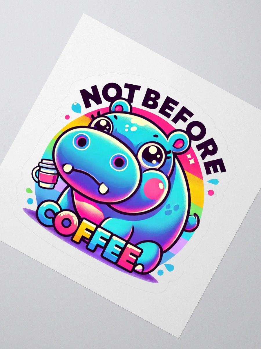 Not Before Coffee Hippo Sticker product image (4)