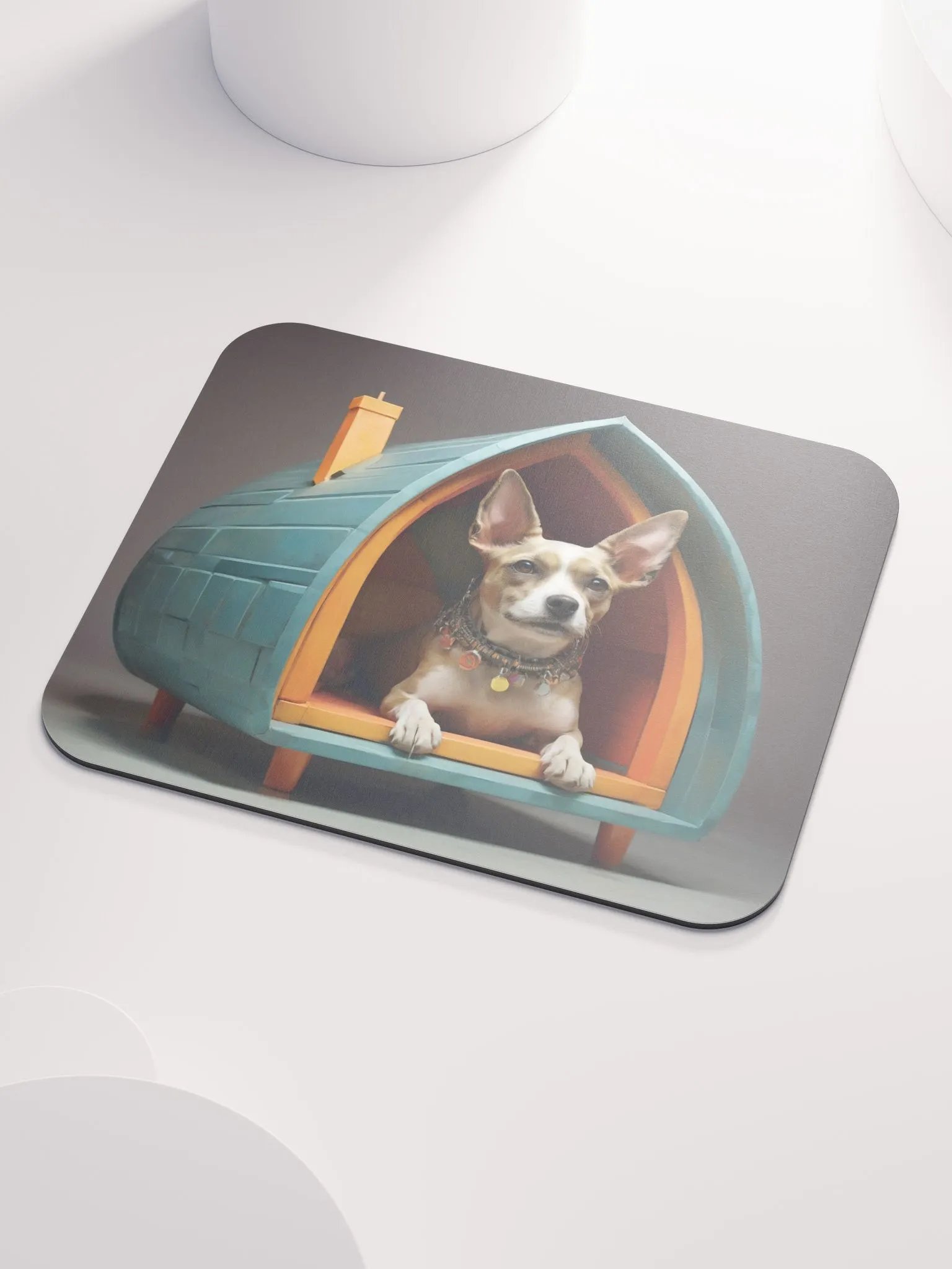 Charming Chihuahua Doghouse Mouse Pad product image (3)
