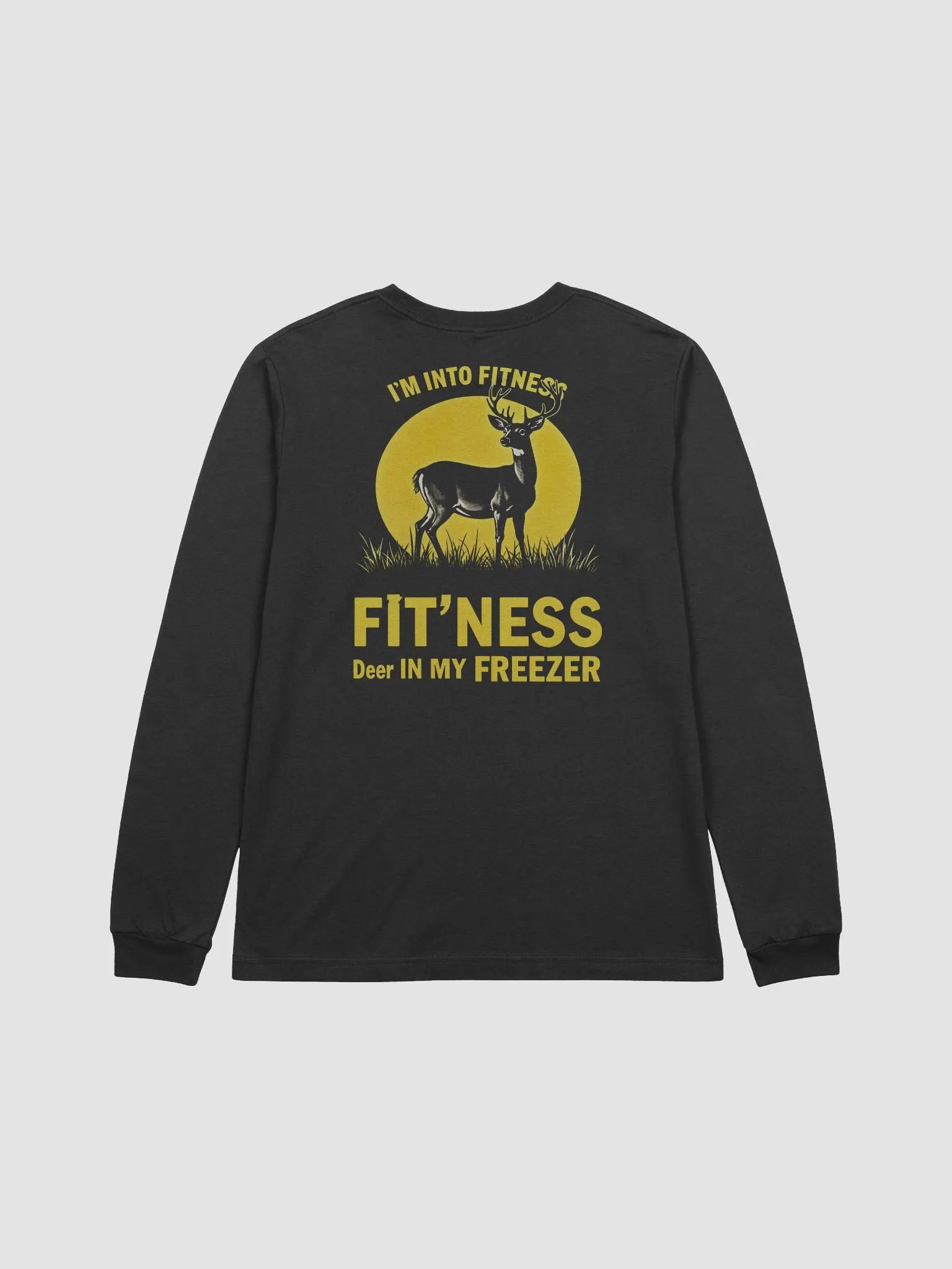 Funny I'm Into Fitness Fit'Ness Deer In My Freezer Long Sleeve Tee product image (5)
