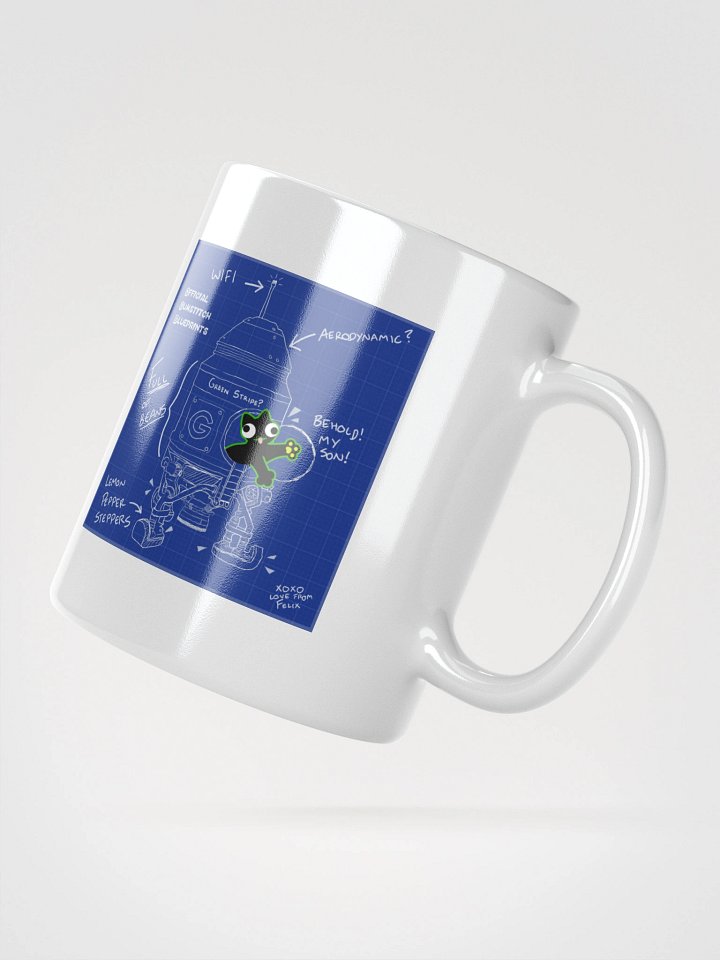 White Mug - DerpCat II Rocket Blueprint product image (6)