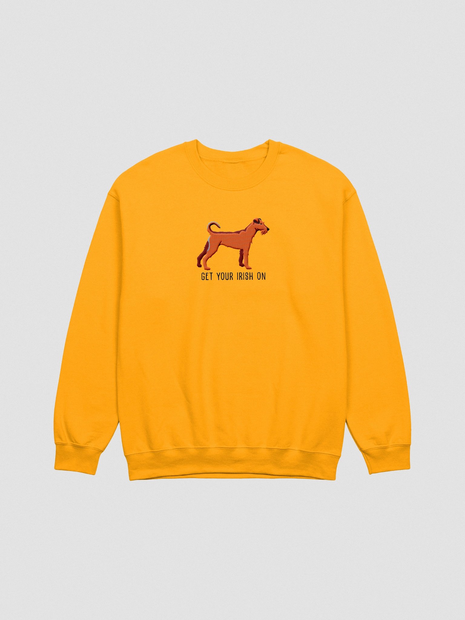 Get Your Irish On Sweatshirt (Embroidered) of an Irish Terrier(Red) product image (4)