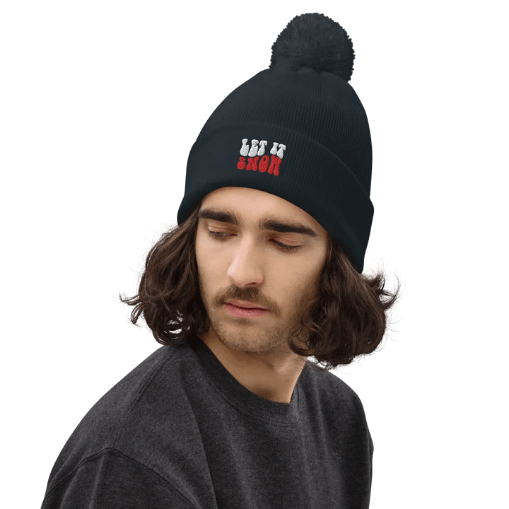 Playful 'Let It Snow' Pom-Pom Beanie product image (2)