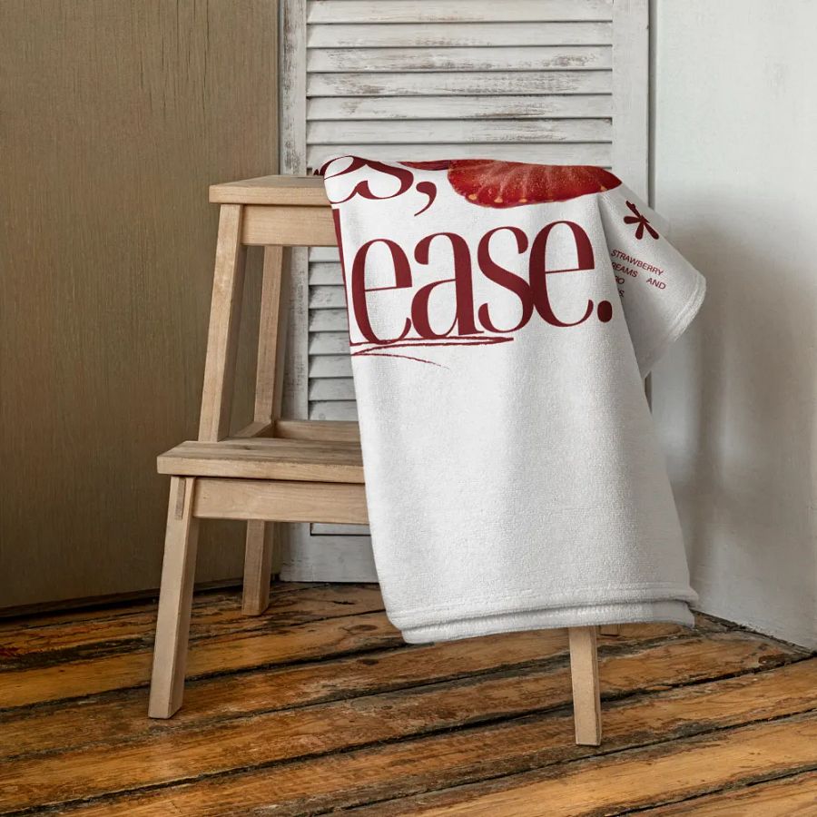 Retro Strawberries Sublimated Towel product image (4)